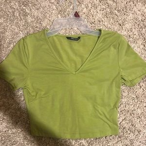 Green crop top